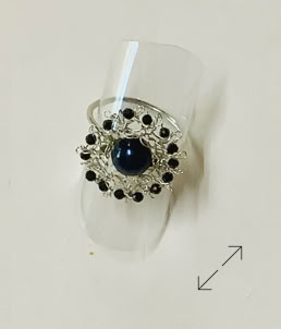 925 zilverdraad, gehaakt, zwarte parel, zwarte spinel, Danarts
