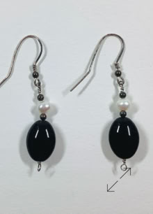 onyx, zoetwaterparel, oorbellen, earrings, 925 zilver, Danarts