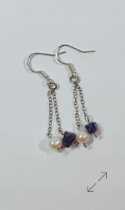 925 zilver, zoetwater parel, amethyst, oorbellen, Danarts,