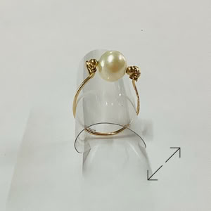 Gold filled, ring, zoutwater parel, Danarts